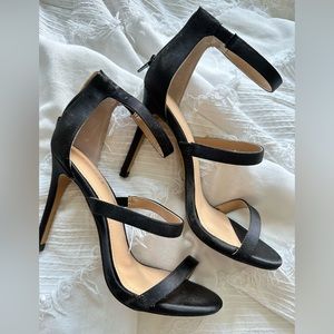 Satin strappy heels